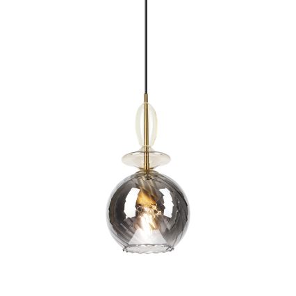 Пендел на кабел VELLO 1xE27/15W/230V черен/димчато бежов/черен