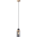 Пендел на кабел WOODNEST 1xE27/15W/230V бор/опушено черно