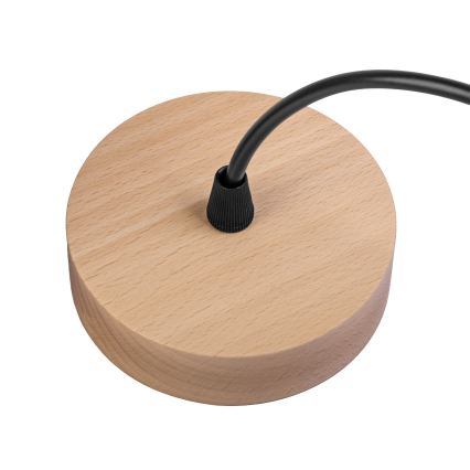 Пендел на кабел WOODNEST 1xE27/15W/230V бор/опушено черно