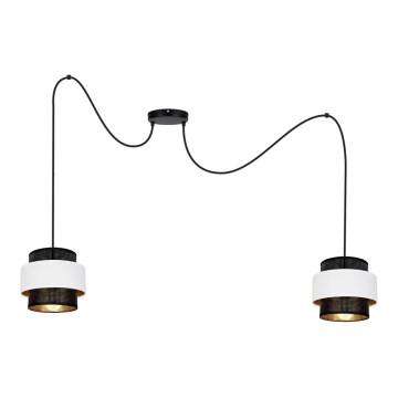 Пендел NESS 2xE27/60W/230V паяк черен/бял