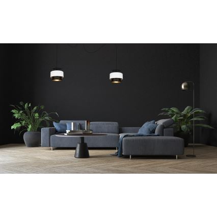 Пендел NESS 2xE27/60W/230V паяк черен/бял