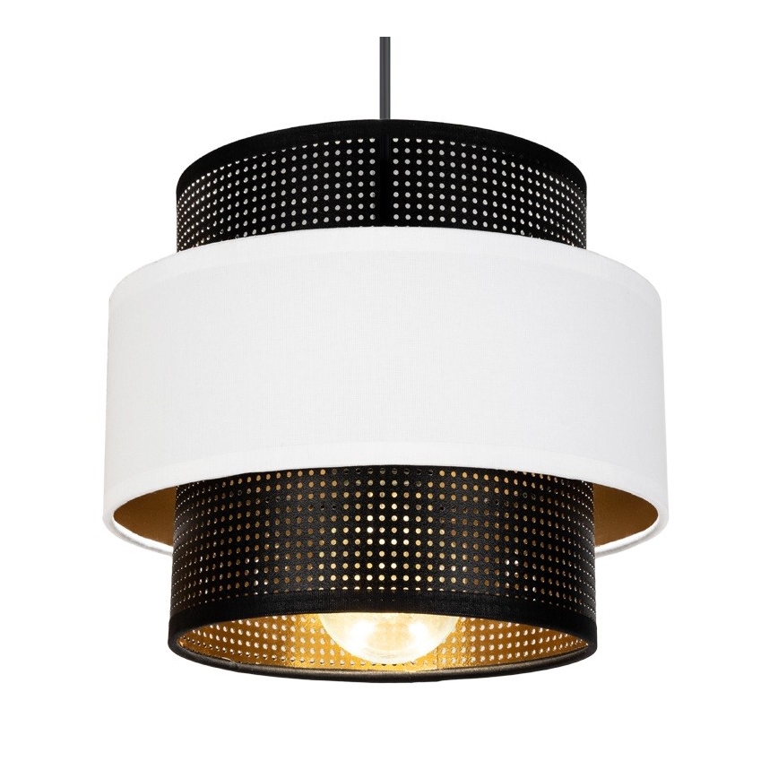 Пендел NESS 2xE27/60W/230V паяк черен/бял