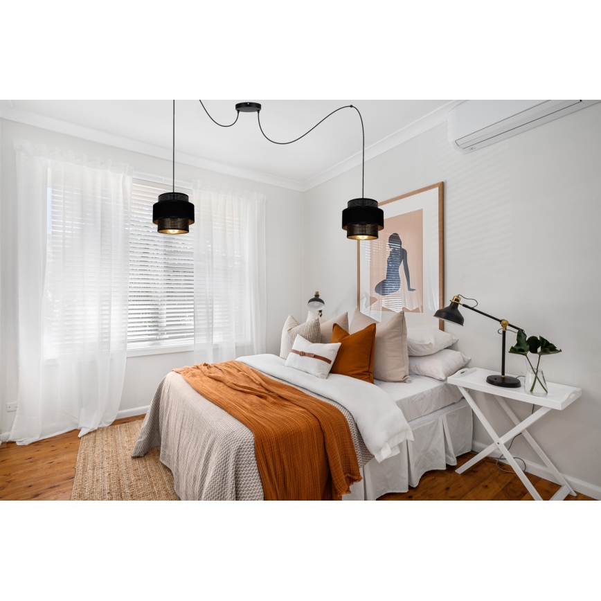 Пендел NESS 2xE27/60W/230V паяк черен