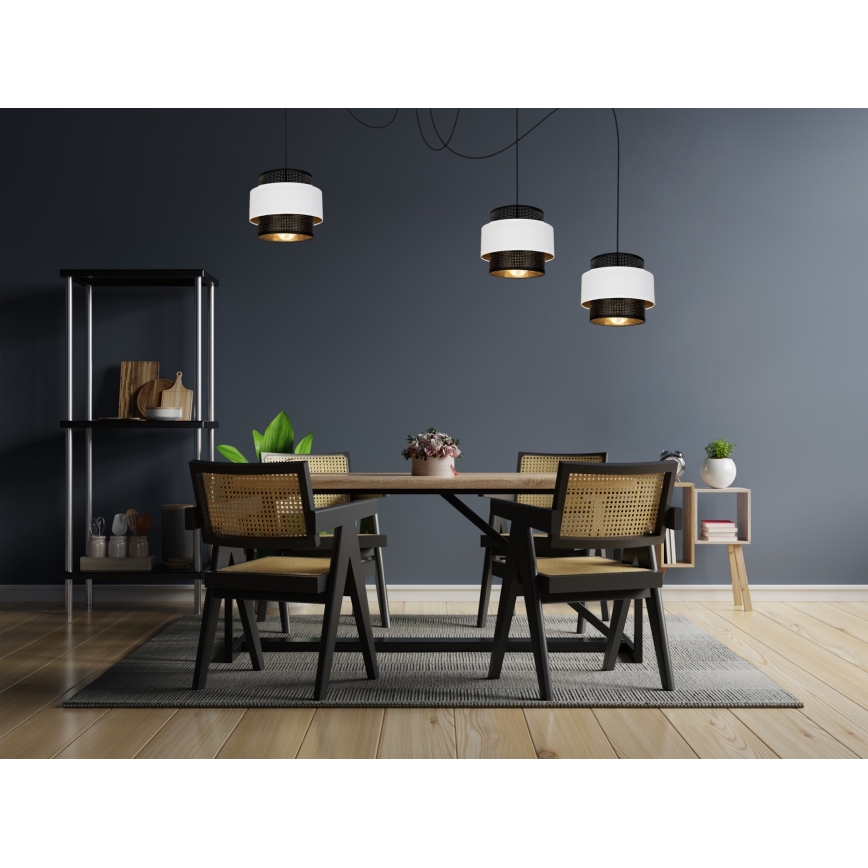 Пендел NESS 3xE27/60W/230V паяк черен/бял