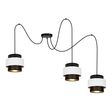 Пендел NESS 3xE27/60W/230V паяк черен/бял