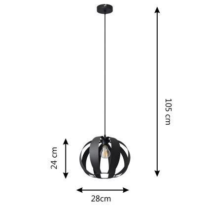 Пендел NEWTON 1xE27/15W/230V черен