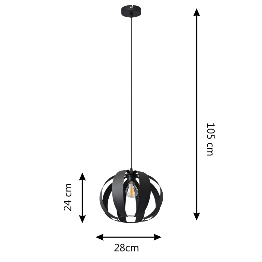 Пендел NEWTON 1xE27/15W/230V черен