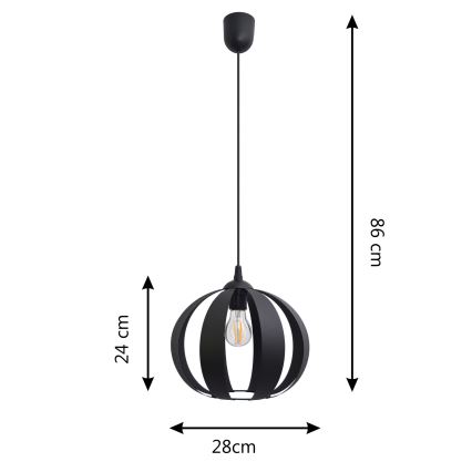 Пендел NEWTON 1xE27/15W/230V черен