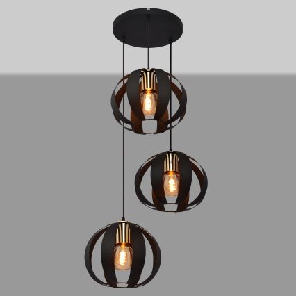 Пендел NEWTON 3xE27/15W/230V черен