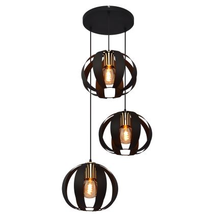 Пендел NEWTON 3xE27/15W/230V черен