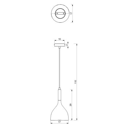 Пендел NOAK 1xE27/15W/230V бежов/златист