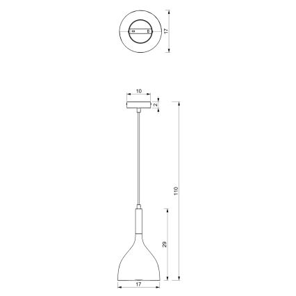 Пендел NOAK 1xE27/15W/230V бял/златист