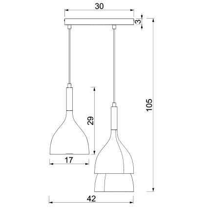 Пендел NOAK 3xE27/15W/230V бежов/златист