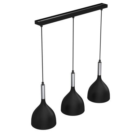 Пендел NOAK 3xE27/15W/230V черен/лъскав хром