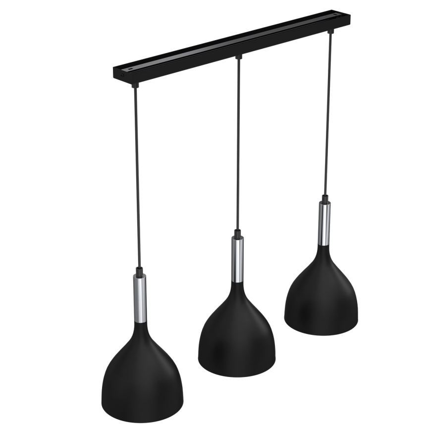 Пендел NOAK 3xE27/15W/230V черен/лъскав хром