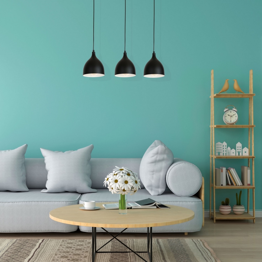 Пендел NOAK 3xE27/15W/230V черен