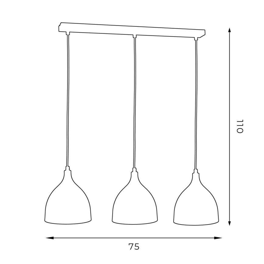 Пендел NOAK 3xE27/15W/230V черен