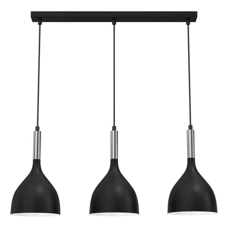 Пендел NOAK 3xE27/15W/230V черен/лъскав хром