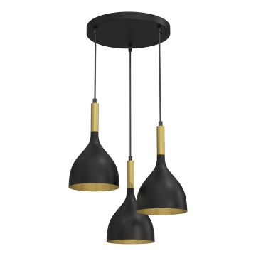 Пендел NOAK 3xE27/15W/230V черен/златист