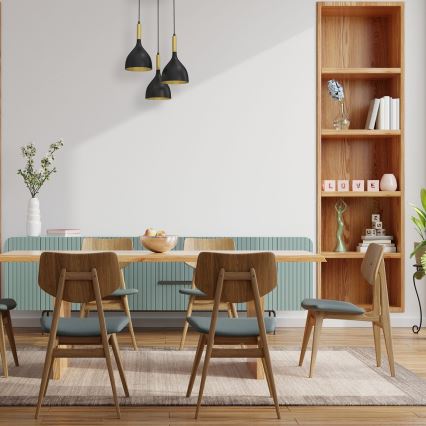 Пендел NOAK 3xE27/15W/230V черен/златист