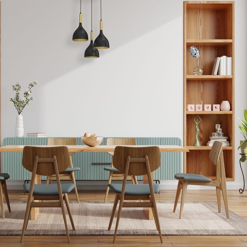 Пендел NOAK 3xE27/15W/230V черен/златист