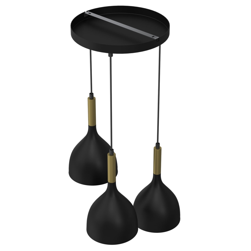Пендел NOAK 3xE27/15W/230V черен/златист