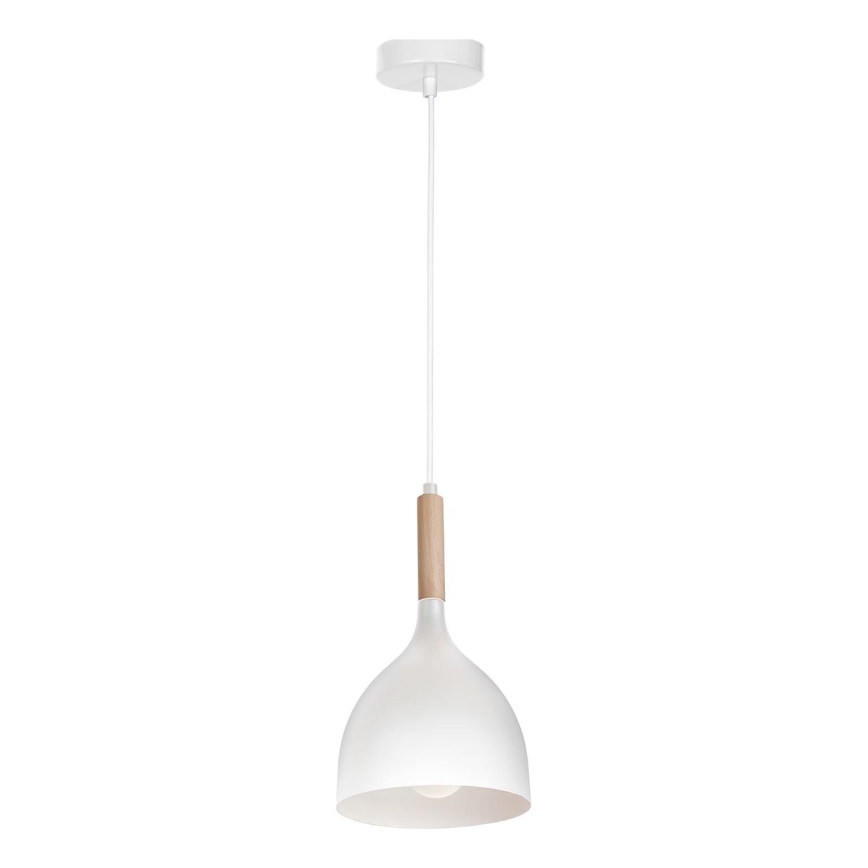 Пендел NOAK WOOD 1xE27/15W/230V бял/бук