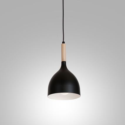 Пендел NOAK WOOD 1xE27/15W/230V черен/бук