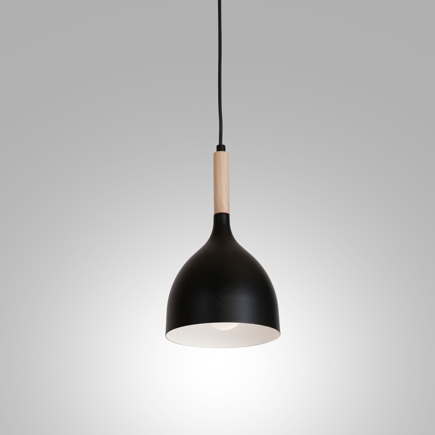 Пендел NOAK WOOD 1xE27/15W/230V черен/бук