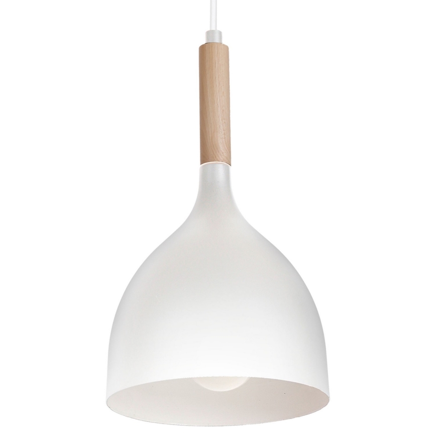 Пендел NOAK WOOD 3xE27/15W/230V бял/бук