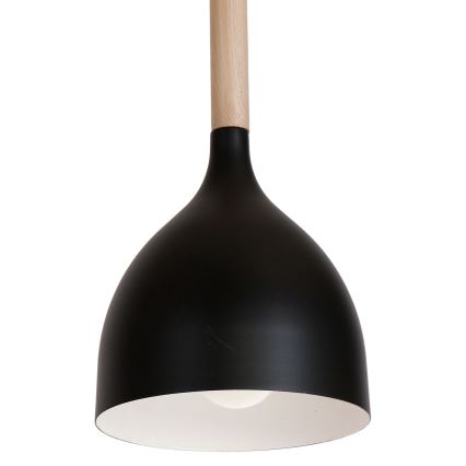 Пендел NOAK WOOD 3xE27/15W/230V черен/бук