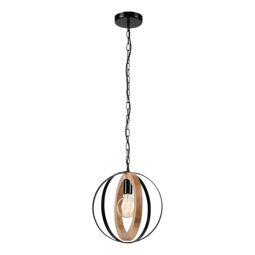 Пендел ONDA 1xE27/15W/230V черен/дъб