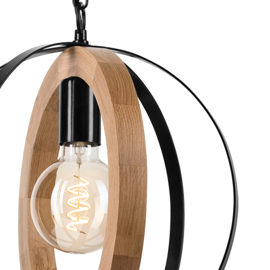 Пендел ONDA 1xE27/15W/230V черен/дъб