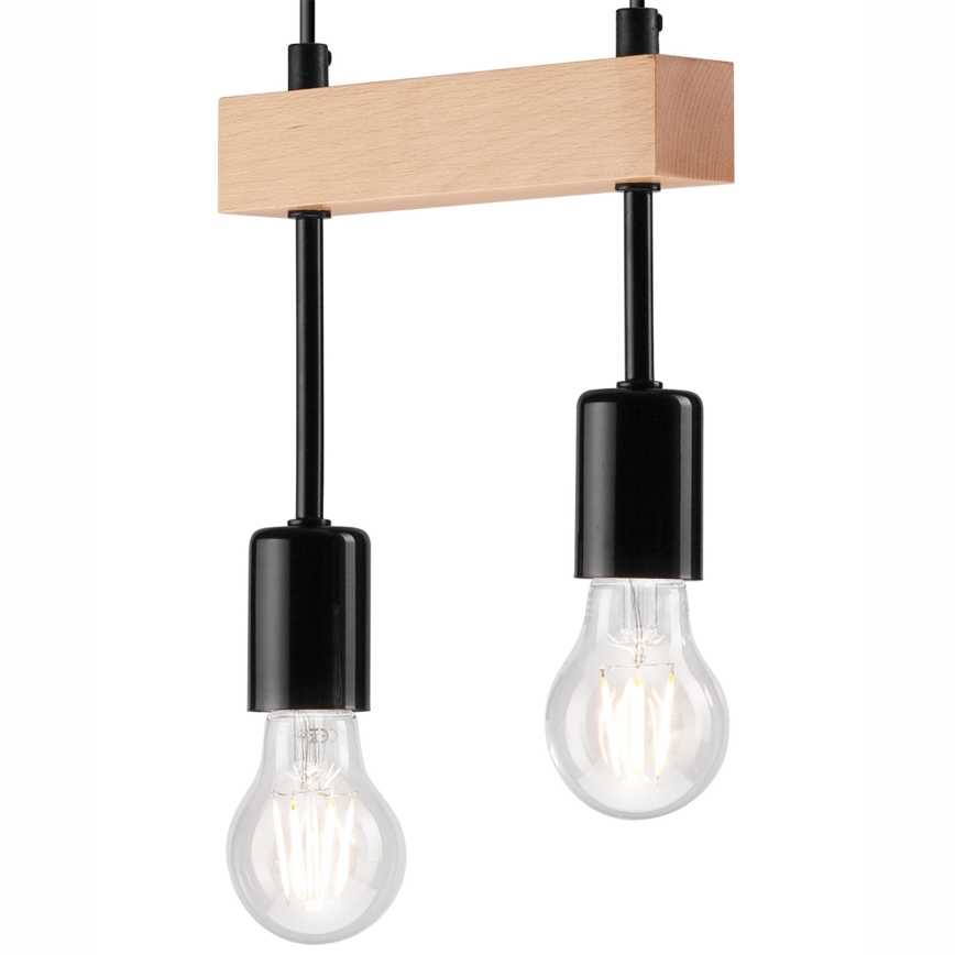 Пендел ORAZIO 2xE27/60W/230V бук - FSC сертифицирано