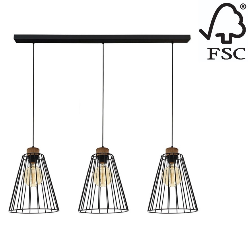 Пендел ORAZIO 3xE27/60W/230V бор - FSC сертифициран