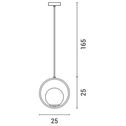 Пендел ORBA 1xE27/15W/230V месинг