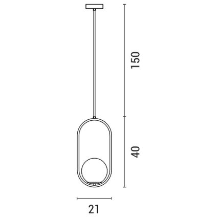 Пендел ORBA 1xE27/15W/230V месинг