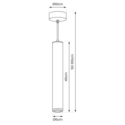 Пендел PORTER 1xGU10/8W/230V бял