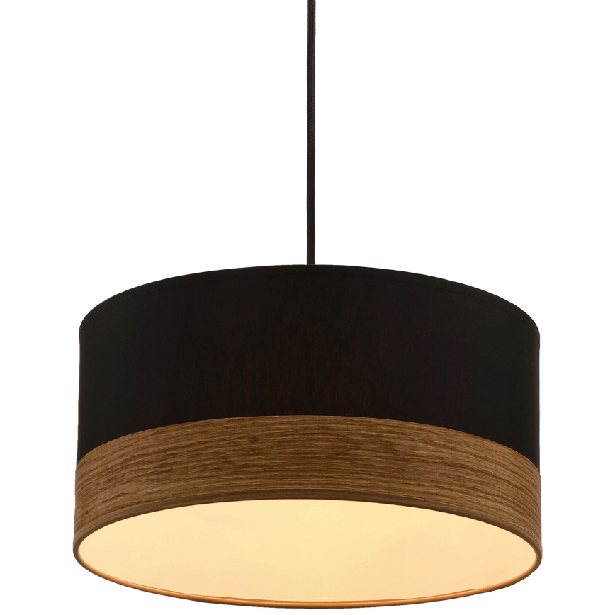 Пендел PORTO 1xE27/60W/230V черен/кафяв