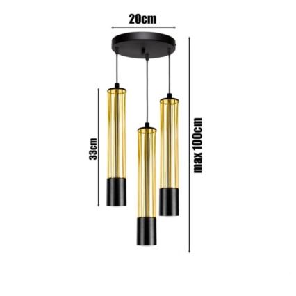 Пендел PRESCOT 3xGU10/40W/230V златист