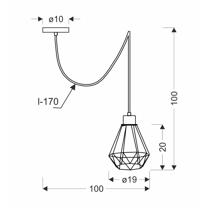 Пендел PRIMO 1xE27/60W/230V паяк