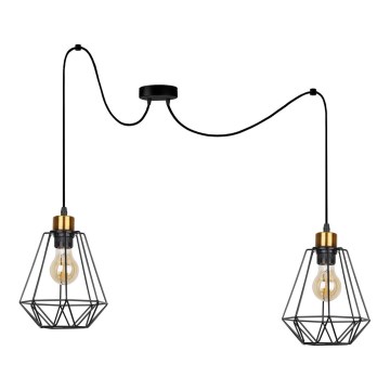 Пендел PRIMO 2xE27/60W/230V паяк черен/златист