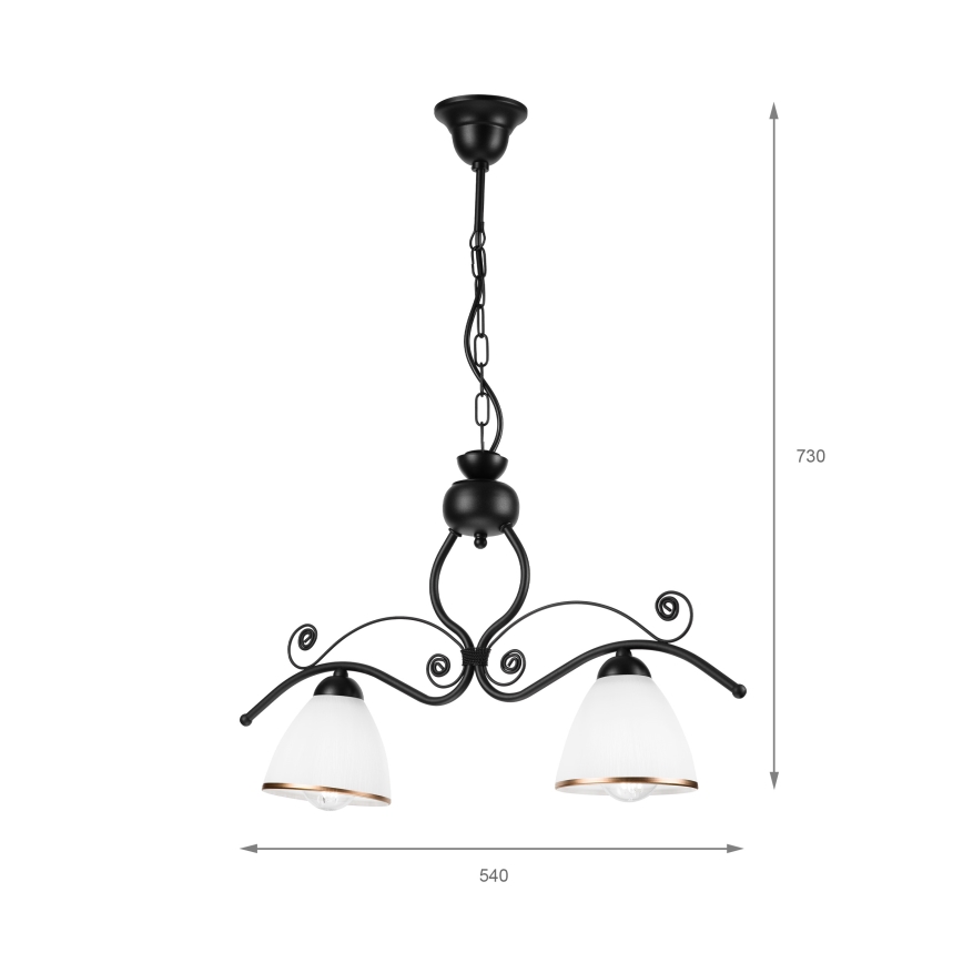 Пендел RETRO 2xE27/60W/230V матов черен