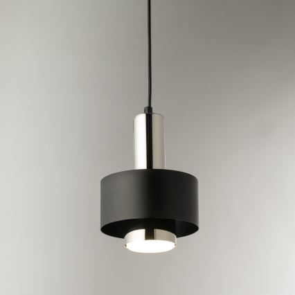 Пендел RIF LUX 1xGX53/12W/230V Ø 15 см черен/лъскав хром