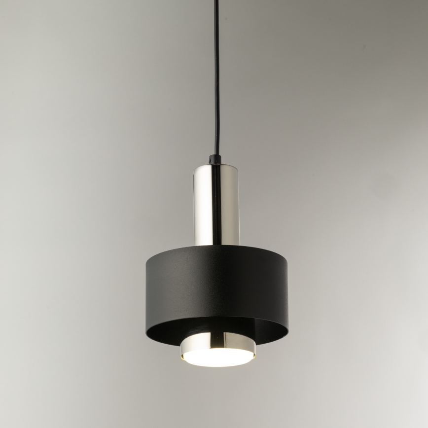 Пендел RIF LUX 1xGX53/12W/230V Ø 15 см черен/лъскав хром