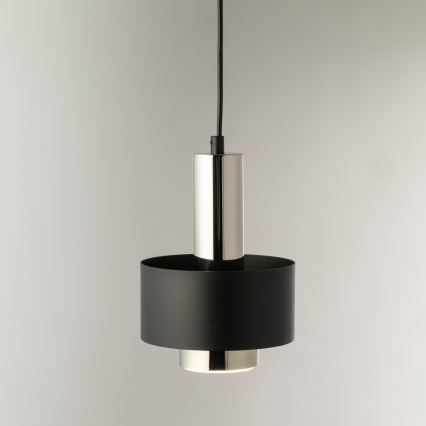 Пендел RIF LUX 1xGX53/12W/230V Ø 15 см черен/лъскав хром