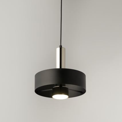 Пендел RIF LUX 1xGX53/12W/230V Ø 25 см черен/лъскав хром