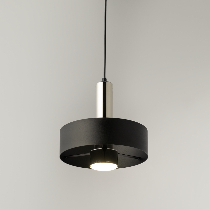 Пендел RIF LUX 1xGX53/12W/230V Ø 25 см черен/лъскав хром