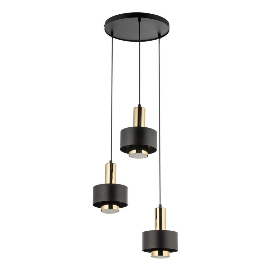 Пендел RIF LUX 3xGX53/12W/230V Ø 38 см черен/златист