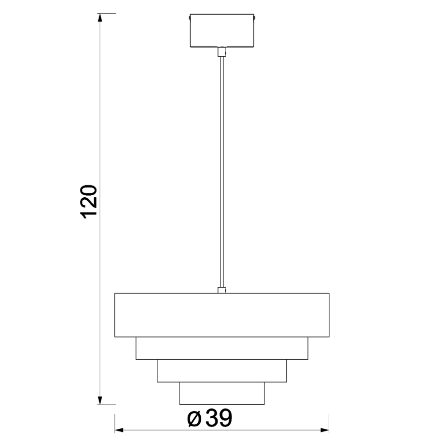 Пендел RINGS 1xE27/15W/230V сив